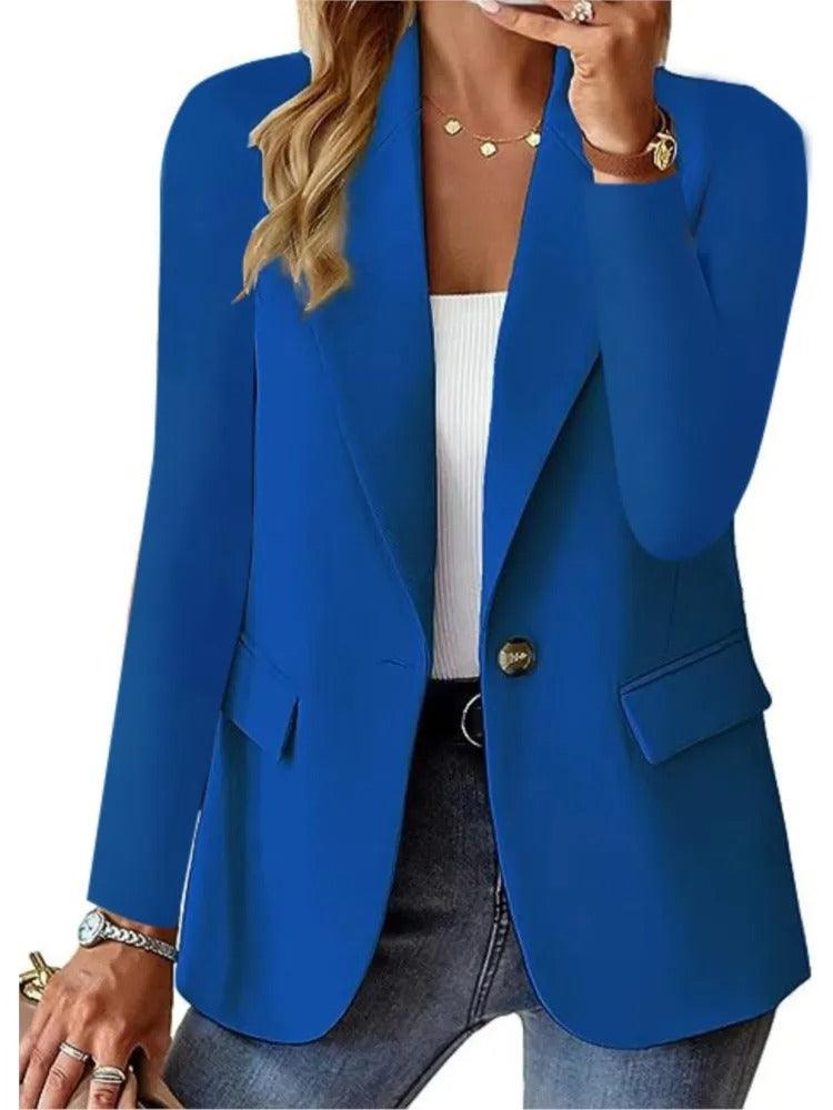 Casual Blazer with Long Sleeves - Mira-Blue-XS-State of Style