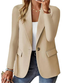 Casual Blazer with Long Sleeves - Mira-Light Brown-XS-State of Style