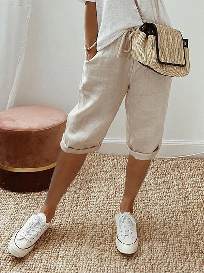 Casual Capri Trousers for Women – Sophie-Beige-S-State of Style