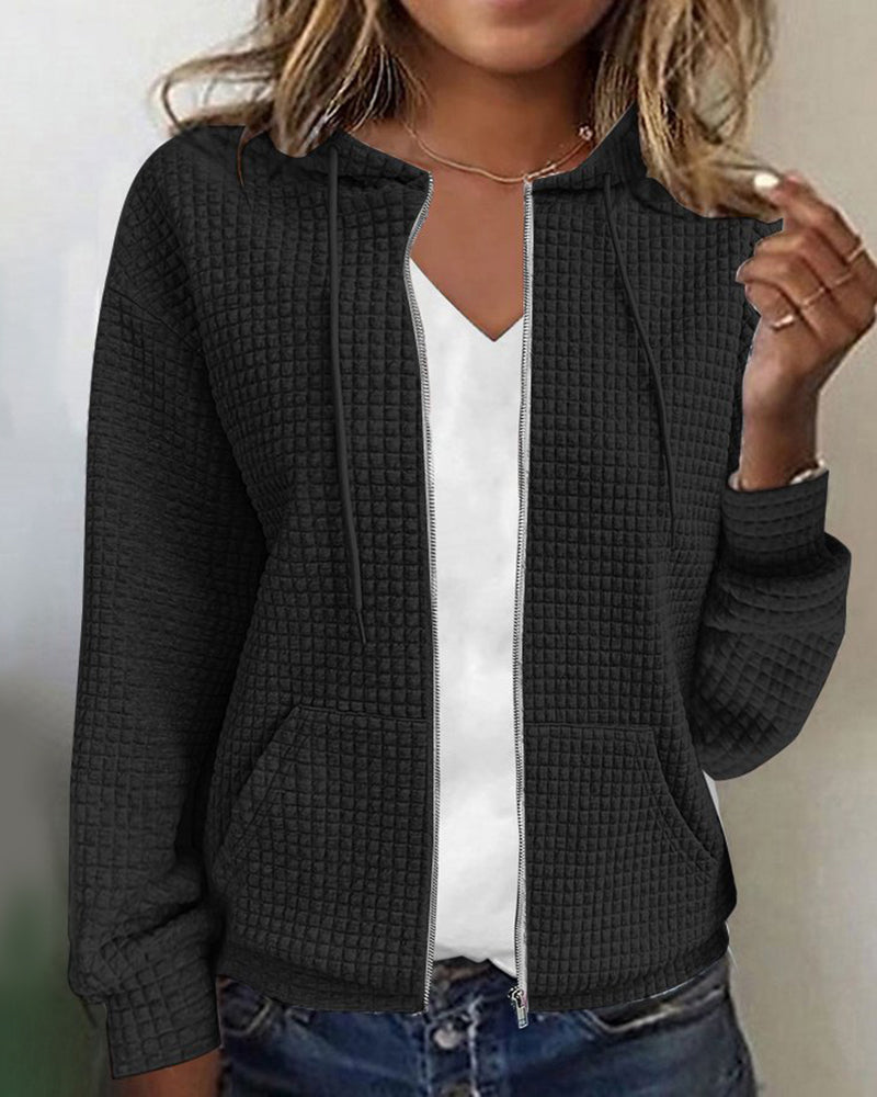 Casual Comfort Women's Jacket with Pockets and Drawstrings - Sophie-Black-S-State of Style