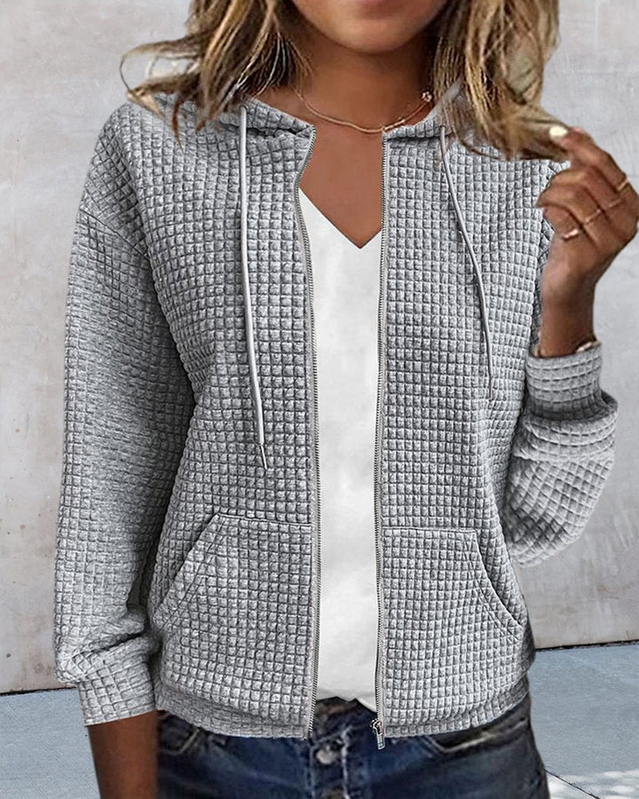 Casual Comfort Women's Jacket with Pockets and Drawstrings - Sophie-Grey-S-State of Style