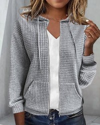 Casual Comfort Women's Jacket with Pockets and Drawstrings - Sophie-Grey-S-State of Style