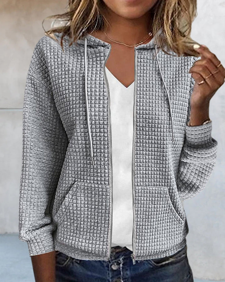 Casual Comfort Women's Jacket with Pockets and Drawstrings - Sophie-Grey-S-State of Style