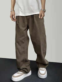 Casual Corduroy Men's Trousers with Drawstring - Mason-Dark Brown-S-State of Style