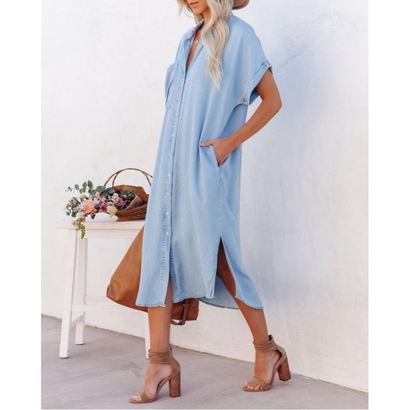 Casual Denim Dress - Maren-S-State of Style