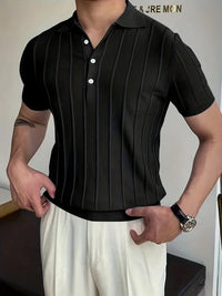 Casual Elegance Striped Shirt | Soft Comfort Style-Black-Small-State of Style