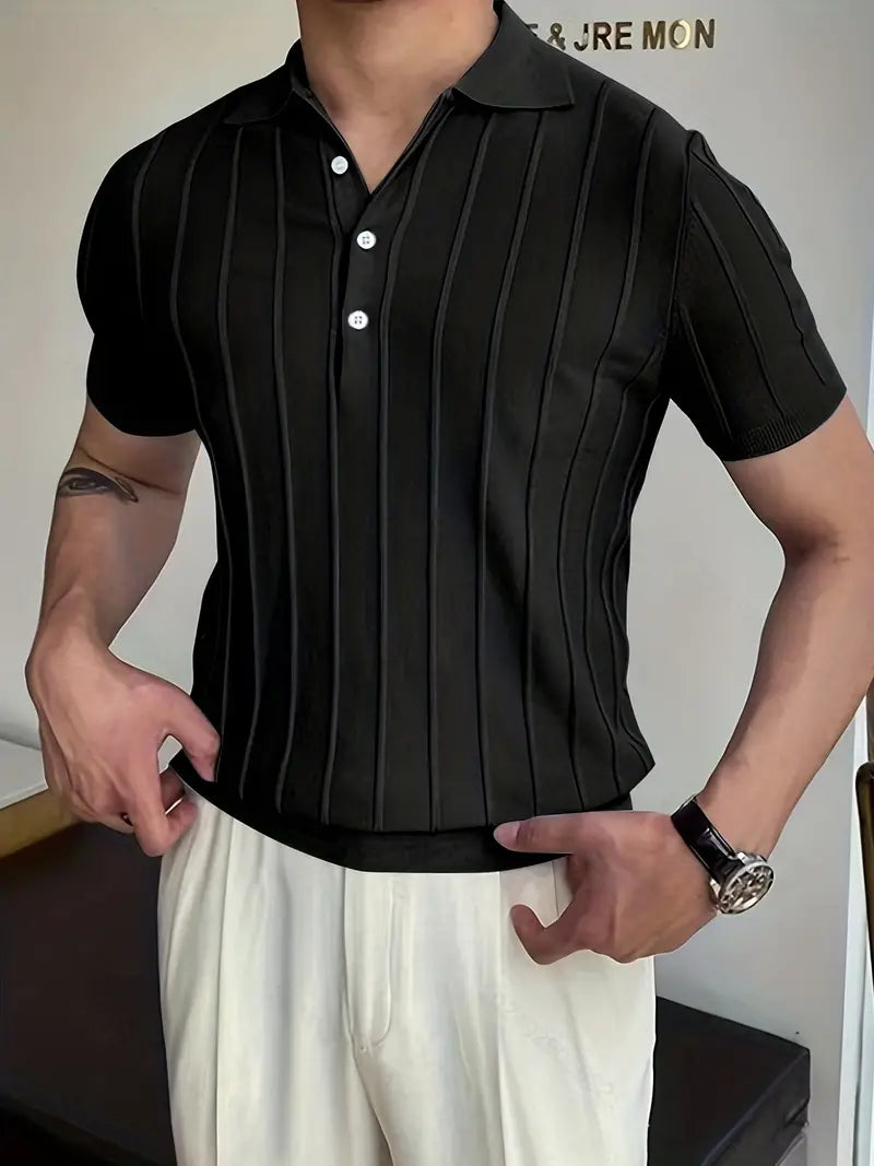 Casual Elegance Striped Shirt | Soft Comfort Style-Black-Small-State of Style