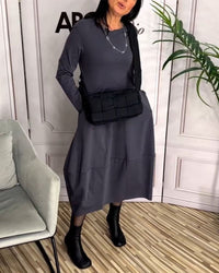 Casual Everyday Dress with Round Neck - Sophie-S-State of Style