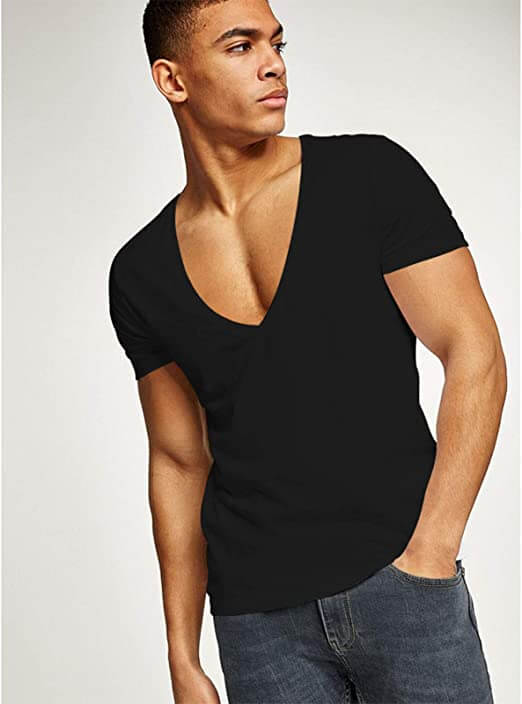 Casual & Figure-hugging Men's V-neck T-shirt – Jonas-Black-S-State of Style