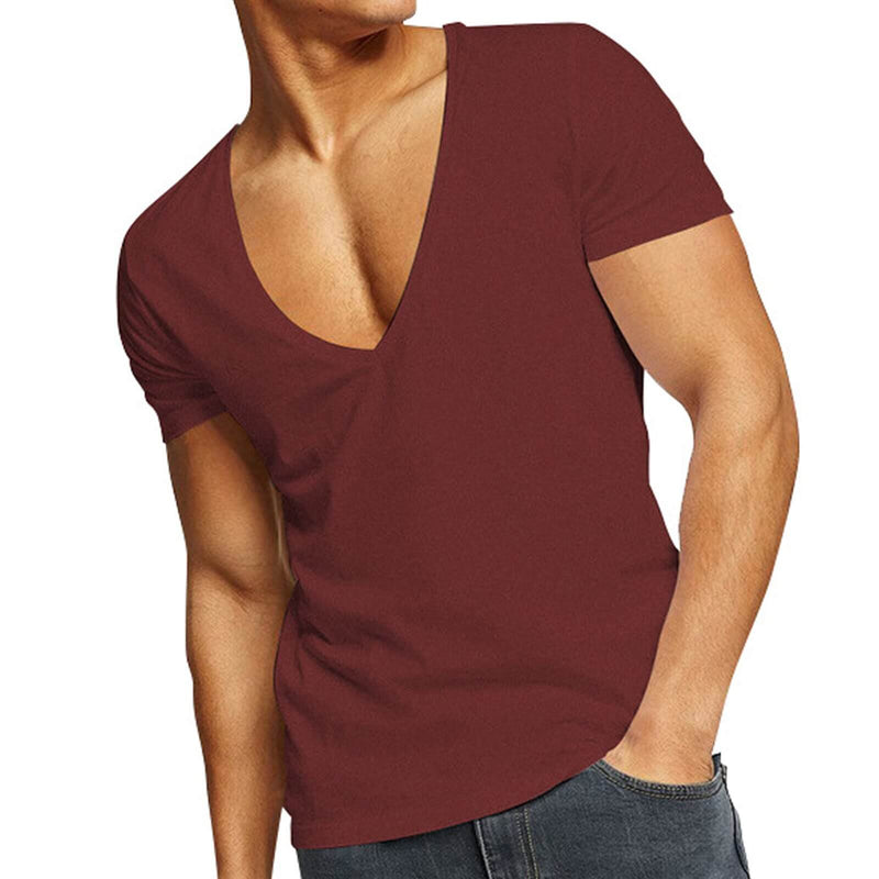Casual & Figure-hugging Men's V-neck T-shirt – Jonas-Black-S-State of Style