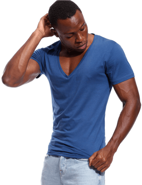 Casual & Figure-hugging Men's V-neck T-shirt – Jonas-Black-S-State of Style