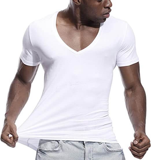 Casual & Figure-hugging Men's V-neck T-shirt – Jonas-Black-S-State of Style