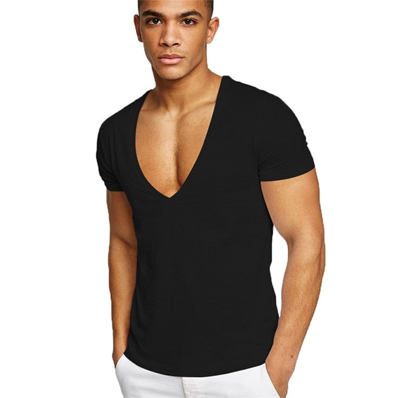 Casual & Figure-hugging Men's V-neck T-shirt – Jonas-Black-S-State of Style