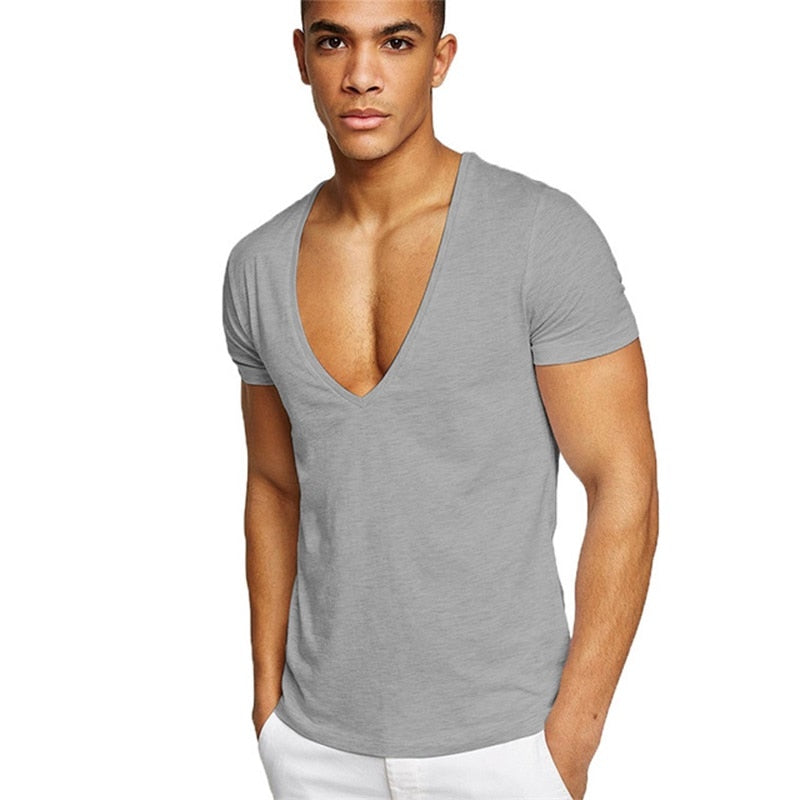 Casual & Figure-hugging Men's V-neck T-shirt – Jonas-Gray-S-State of Style
