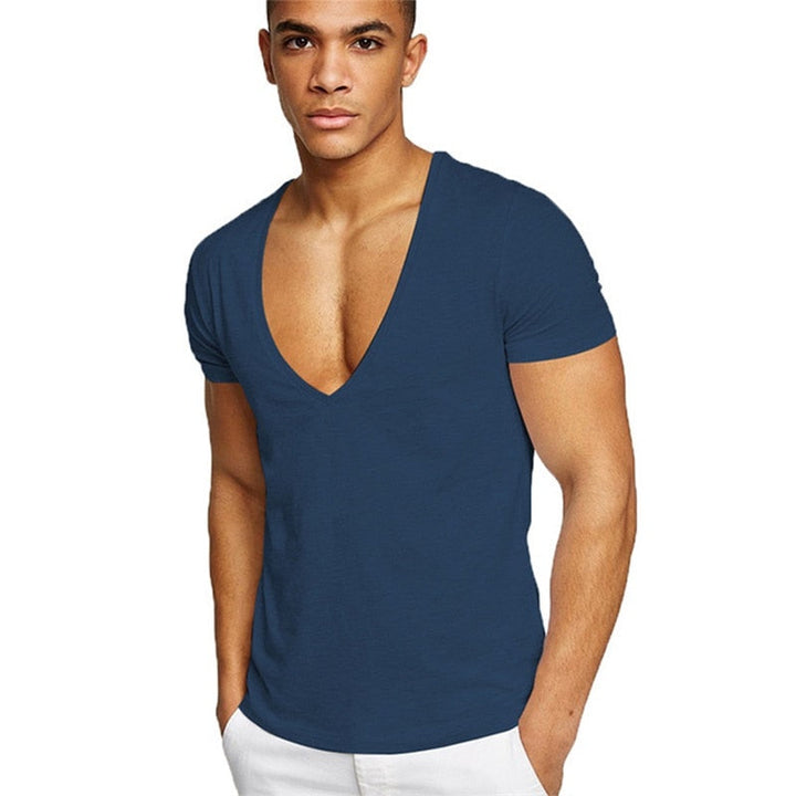 Casual & Figure-hugging Men's V-neck T-shirt – Jonas-Navy blue-S-State of Style