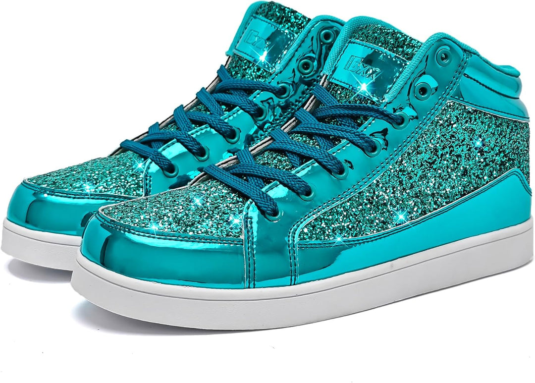 Casual Glitter Sneakers - NeonFlash-Black-5-State of Style
