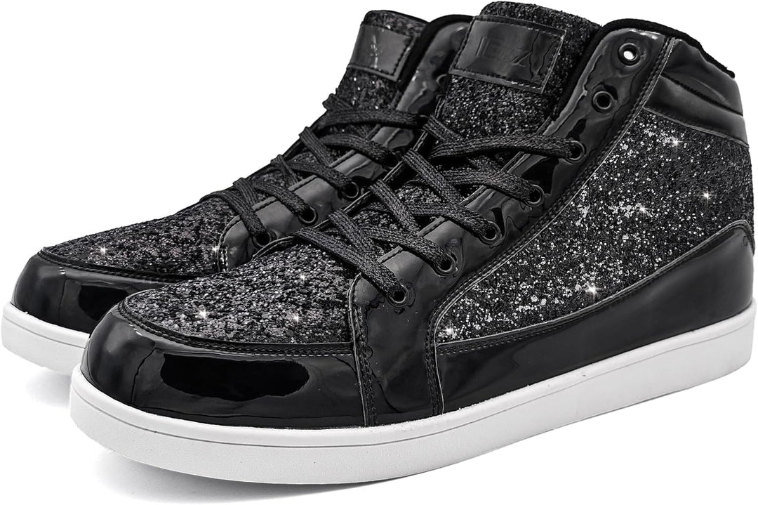 Casual Glitter Sneakers - NeonFlash-Black-5-State of Style