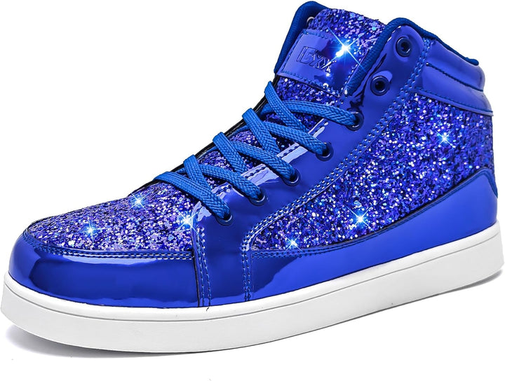 Casual Glitter Sneakers - NeonFlash-Blue-7-State of Style