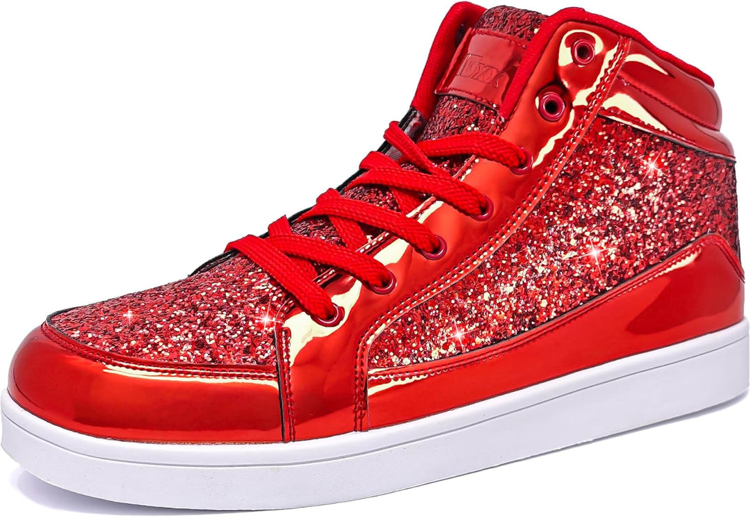Casual Glitter Sneakers - NeonFlash-Red-7-State of Style