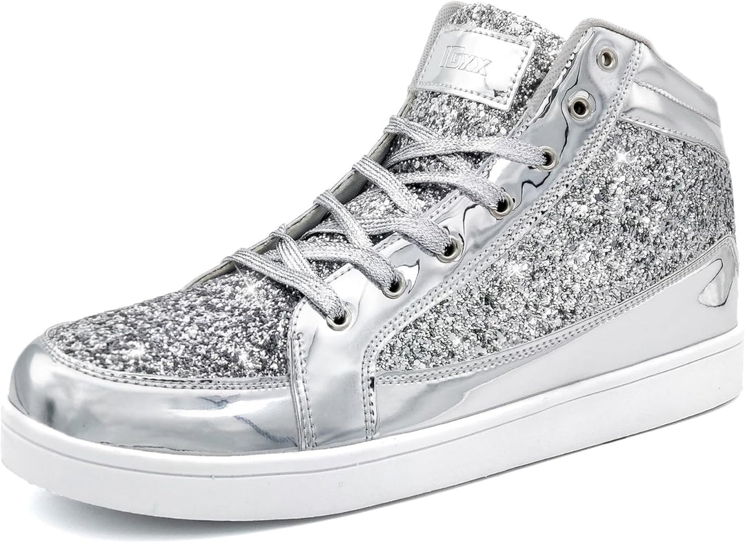 Casual Glitter Sneakers - NeonFlash-Silver-5-State of Style