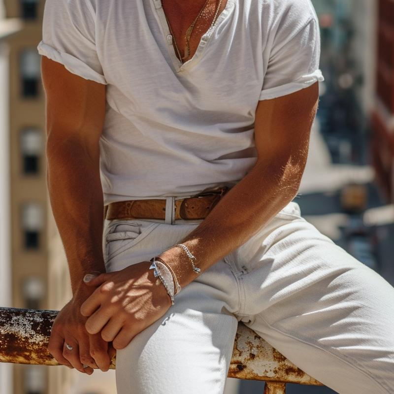 Casual Henley Collar Henley T-shirt with Short Sleeves – Nico-White-S-State of Style