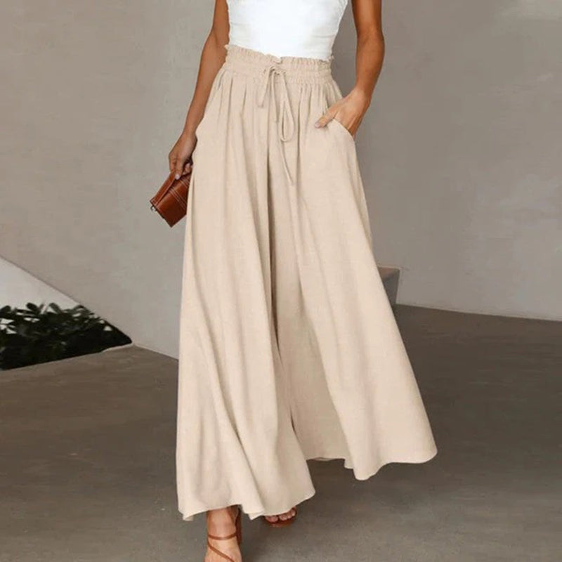 Casual High Waist Trousers for Women - Isla-Beige-S-State of Style