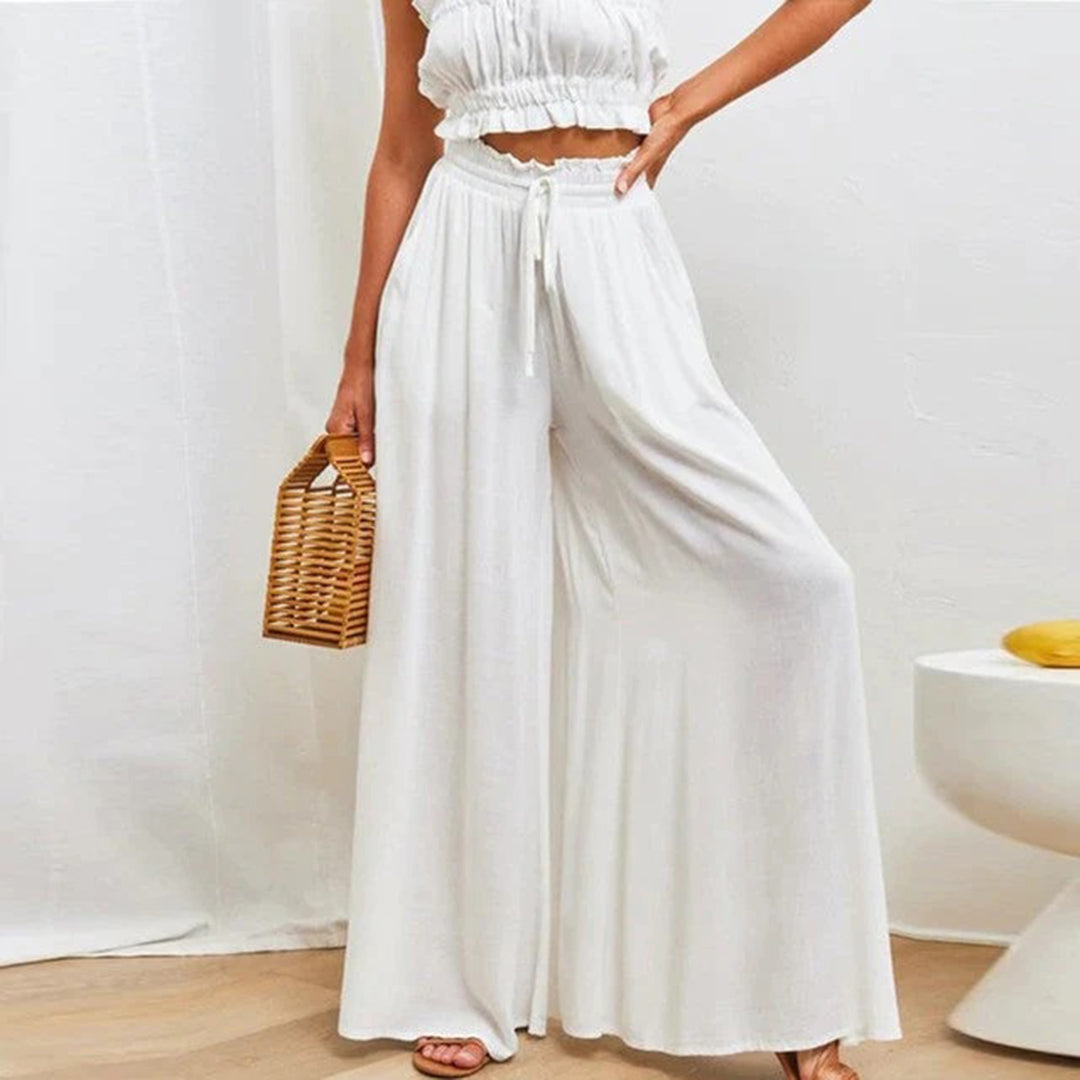 Casual High Waist Trousers for Women - Isla-White-S-State of Style