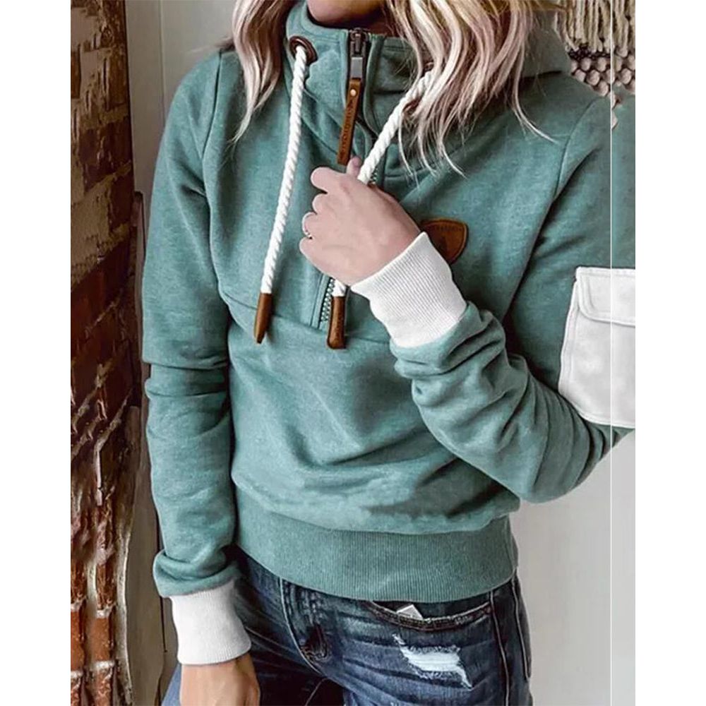 Casual Hoodie in Solid Colour - Luna-Green-S-State of Style