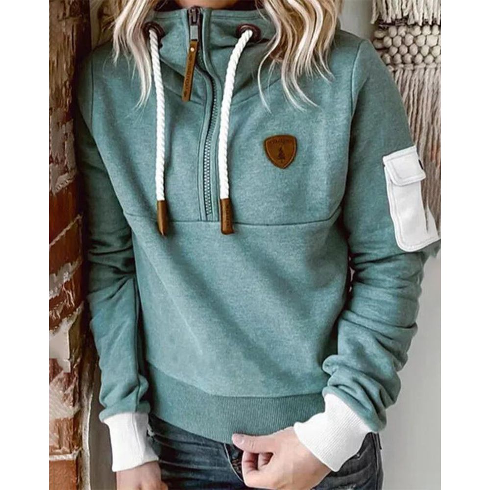 Casual Hoodie in Solid Colour - Luna-Green-S-State of Style