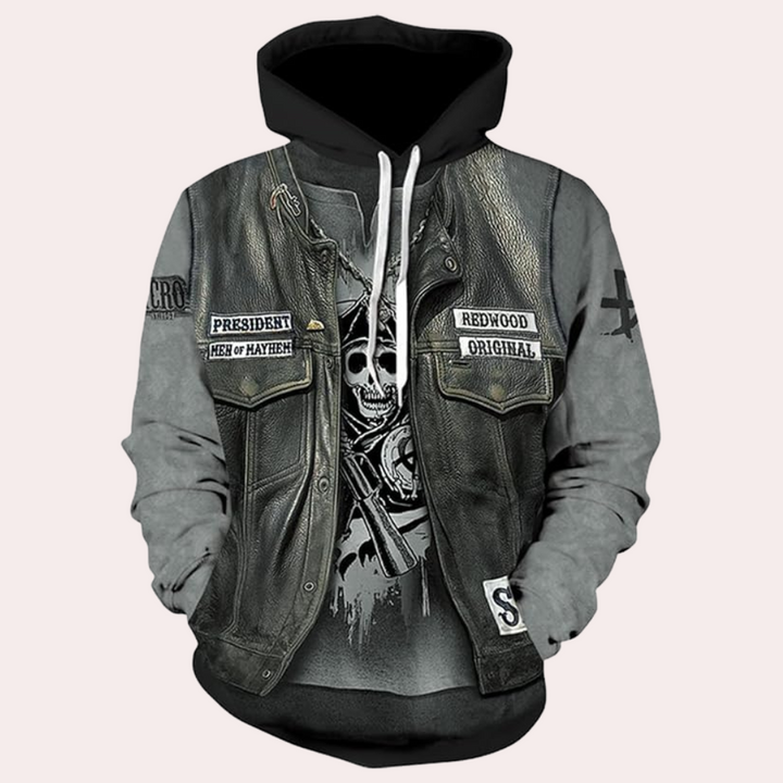 Casual Hoodie with Unique Print for Men - Mason-S-State of Style