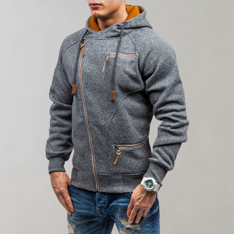 Casual Hoodie with Zip - Orion-Black-S-State of Style