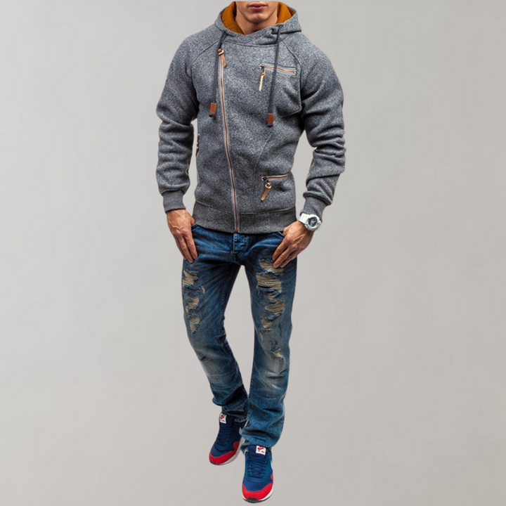 Casual Hoodie with Zip - Orion-Black-S-State of Style
