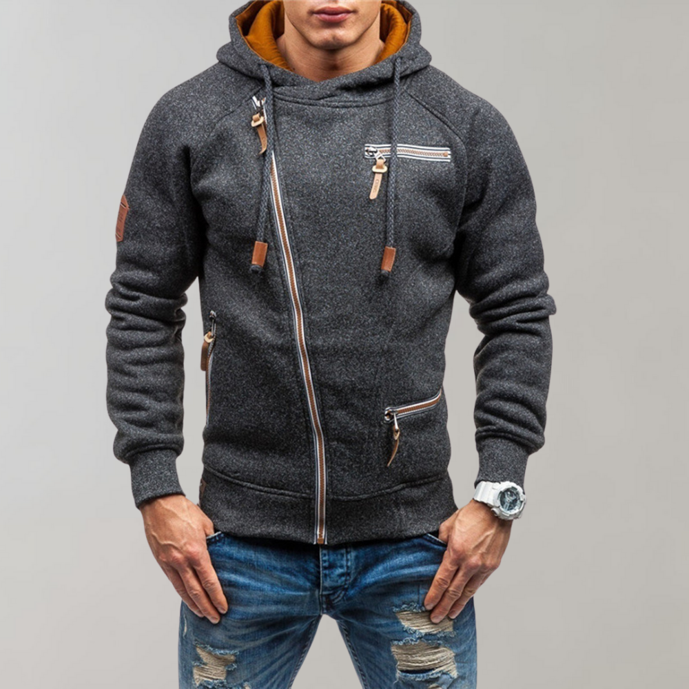 Casual Hoodie with Zip - Orion-Black-S-State of Style