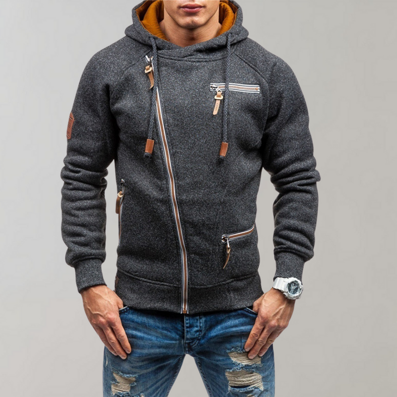 Casual Hoodie with Zip - Orion-Black-S-State of Style