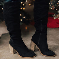 Casual Knee High Boots with Zipper - Tess-Black-4-State of Style