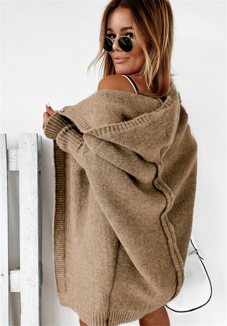 Casual Knit Women's Cardigan - Eliza-Khaki-S-State of Style