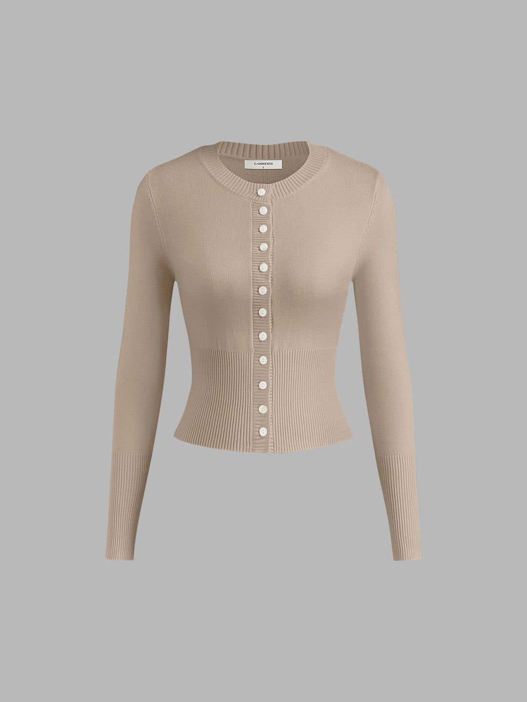 Casual Knitted Ladies Shirt - Elodie-Beige-XS-State of Style