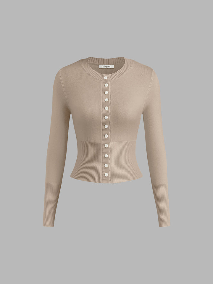Casual Knitted Ladies Shirt - Elodie-Beige-XS-State of Style