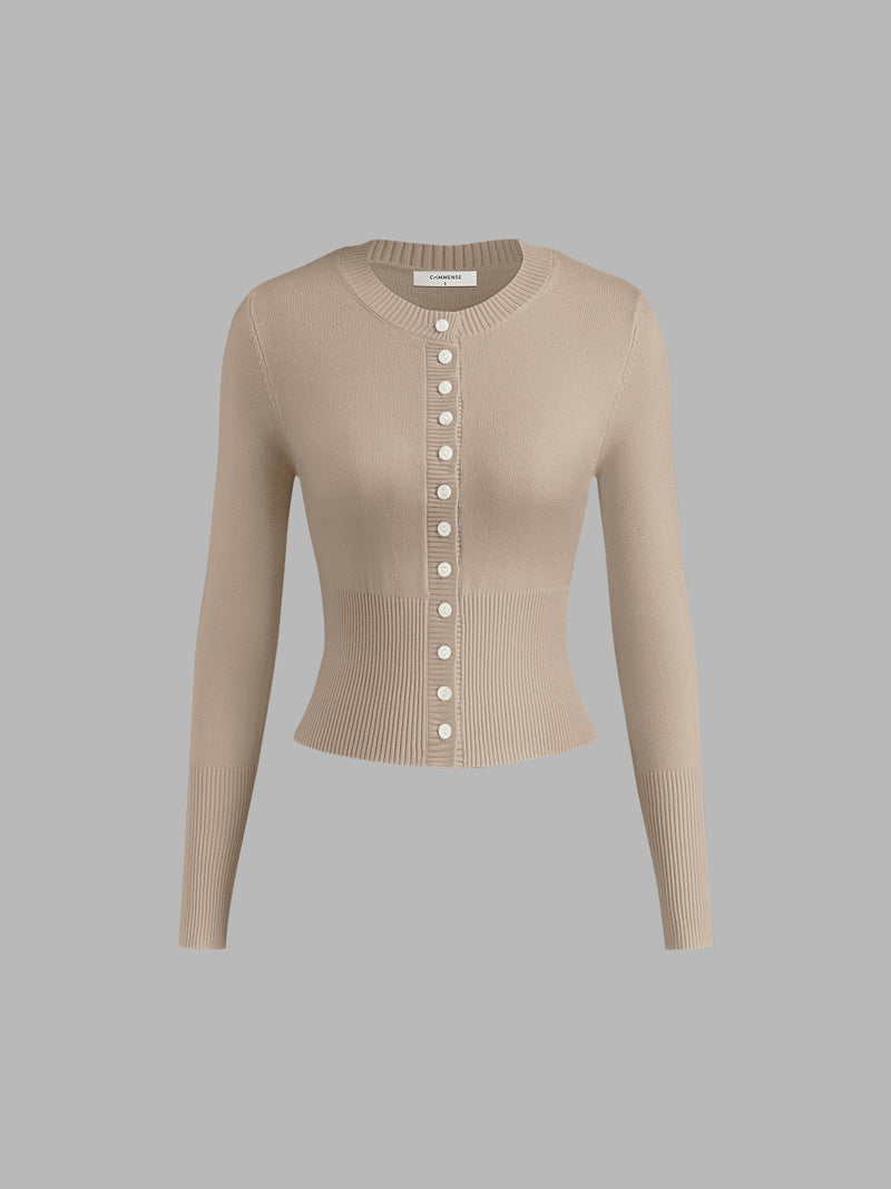 Casual Knitted Ladies Shirt - Elodie-Beige-XS-State of Style
