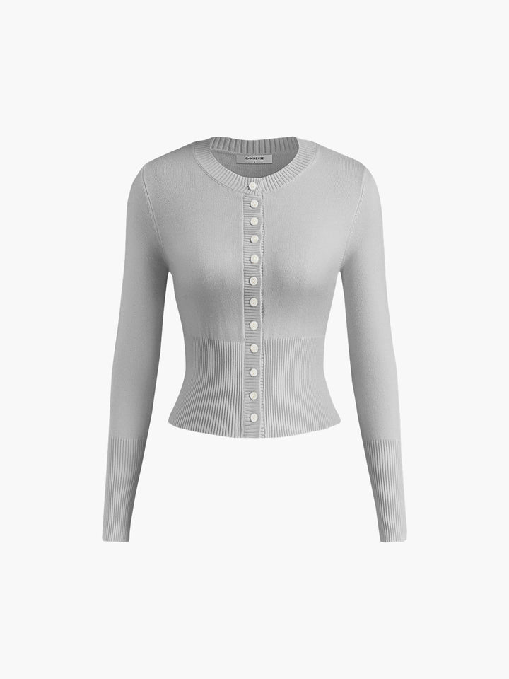 Casual Knitted Ladies Shirt - Elodie-Grey-XS-State of Style