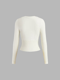 Casual Knitted Ladies Shirt - Elodie-White-XS-State of Style