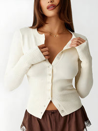 Casual Knitted Ladies Shirt - Elodie-White-XS-State of Style