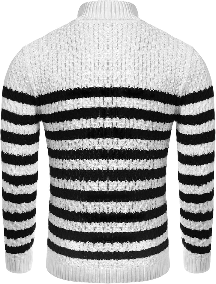 Casual Knitted Men's Turtleneck Sweater - Sander-Black-S-State of Style