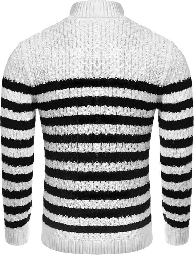 Casual Knitted Men's Turtleneck Sweater - Sander-Black-S-State of Style