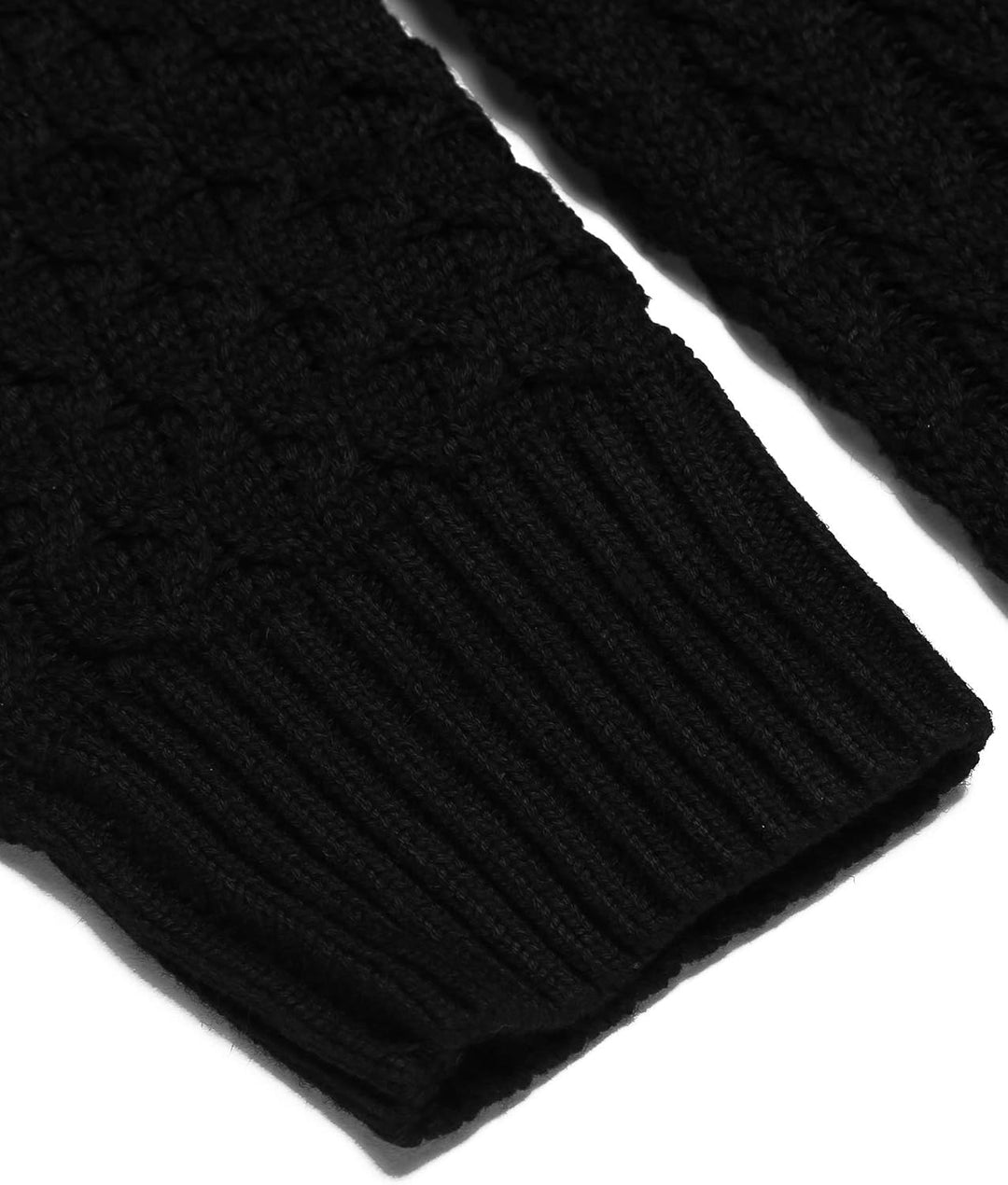 Casual Knitted Men's Turtleneck Sweater - Sander-Black-S-State of Style