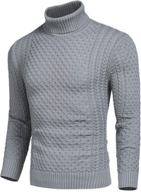 Casual Knitted Men's Turtleneck Sweater - Sander-Black-S-State of Style