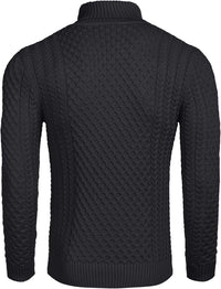 Casual Knitted Men's Turtleneck Sweater - Sander-Black-S-State of Style