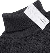 Casual Knitted Men's Turtleneck Sweater - Sander-Black-S-State of Style