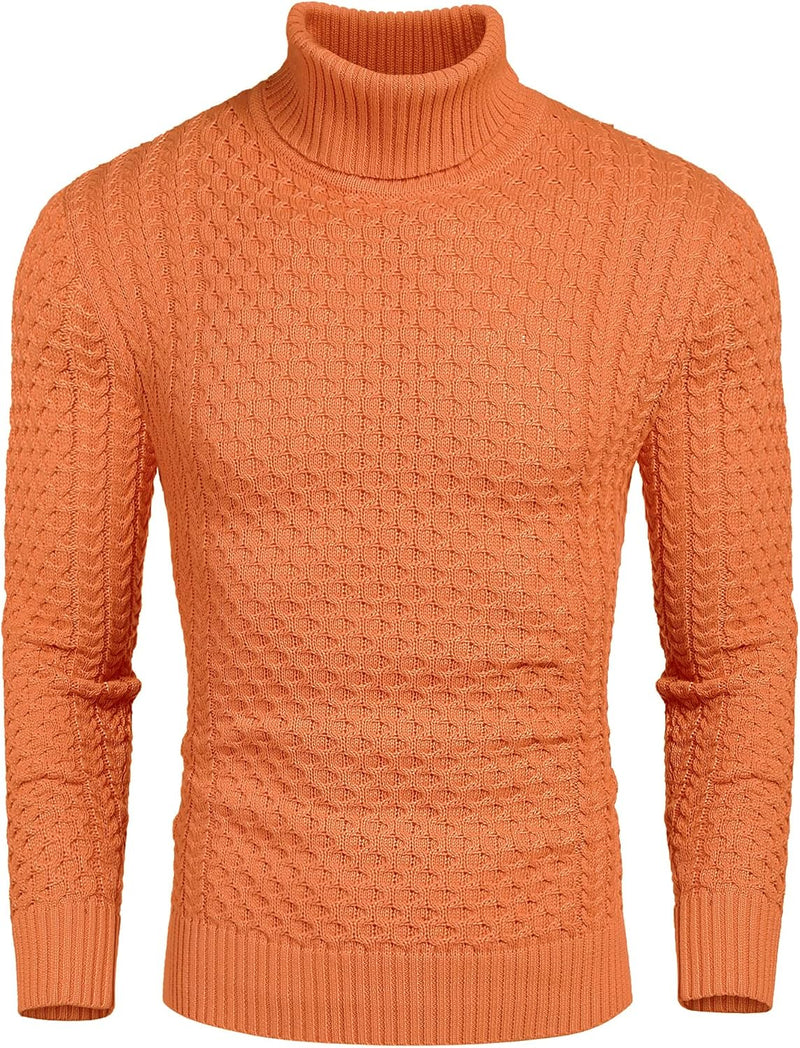 Casual Knitted Men's Turtleneck Sweater - Sander-Black-S-State of Style