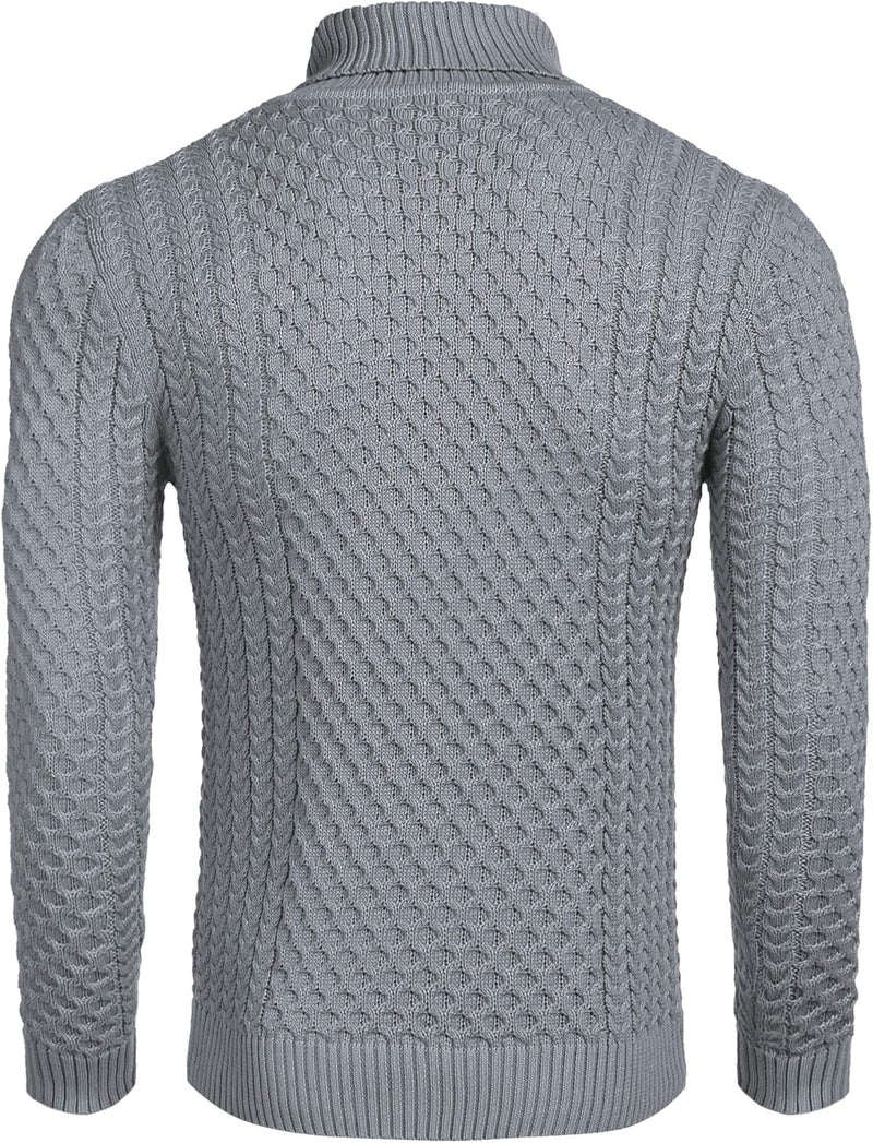 Casual Knitted Men's Turtleneck Sweater - Sander-Black-S-State of Style
